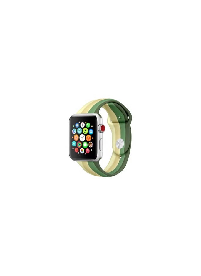 CATANES - Apple Watch Band 41mm 40mm 38mm Stripe Silicone Replacement Band for iWatch Series 7/SE/6/5/4/3/2/1 - Image 1