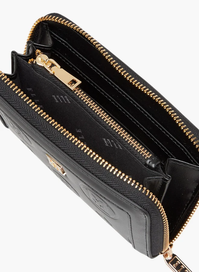 ELLE Monogram Embossed Zip Around Wallet