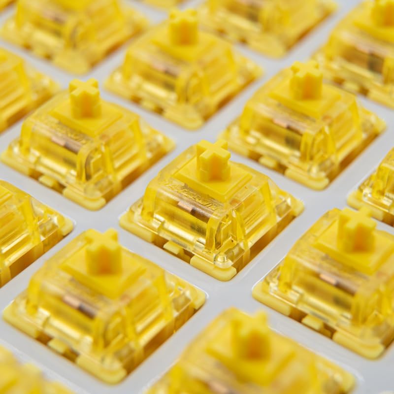 مفاتيح لوحة المفاتيح Phantom Yellow، خطية 50gf مع إضاءة RGB LED للوحات المفاتيح الميكانيكية MX (أصفر، 110 قطعة) - Image 3