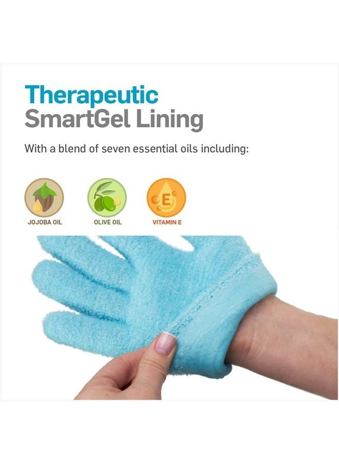 NatraCure - Moisturizing Gel Gloves - (for Dry, Cracked Skin, Aging Hands, Cuticles, Eczema, After Hand Washing, Instead of Overnight Sleeping Gloves, Lotion, Cream) - Color: Aqua - Image 1