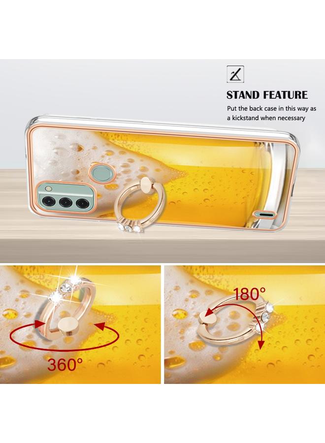 اس-توب جراب لهاتف Nokia C31 مطلي بالكهرباء من الجانبين مع حامل حلقي - Image 3