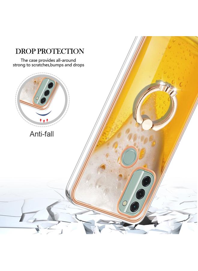 اس-توب جراب لهاتف Nokia C31 مطلي بالكهرباء من الجانبين مع حامل حلقي - Image 4