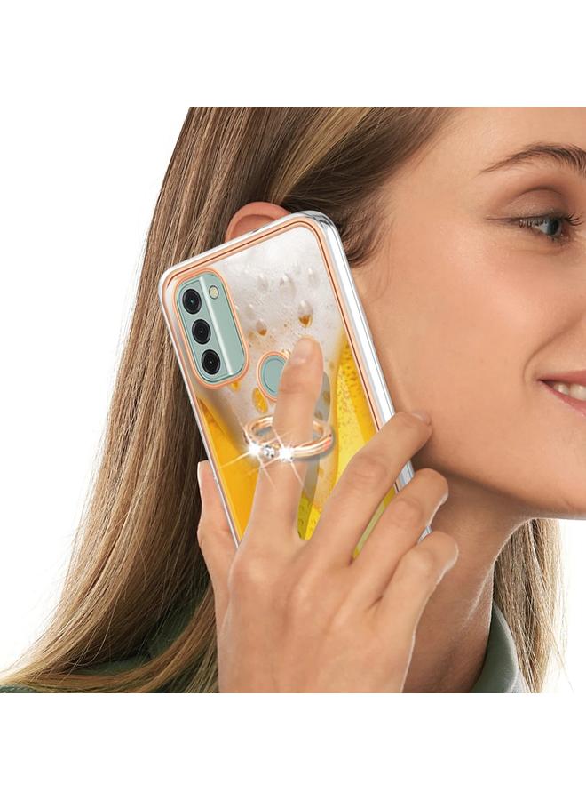 اس-توب جراب لهاتف Nokia C31 مطلي بالكهرباء من الجانبين مع حامل حلقي - Image 5