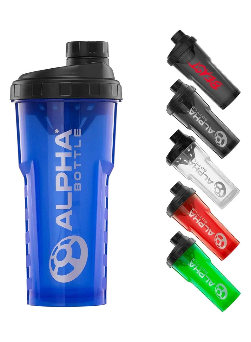 Generic Protein Shaker Bottle | 1000ml Gym Cup | for Protein Powder Shakes & Sports Supplements | Pre Workout Mixer | BPA Free | 0.75L | blue - Image 1