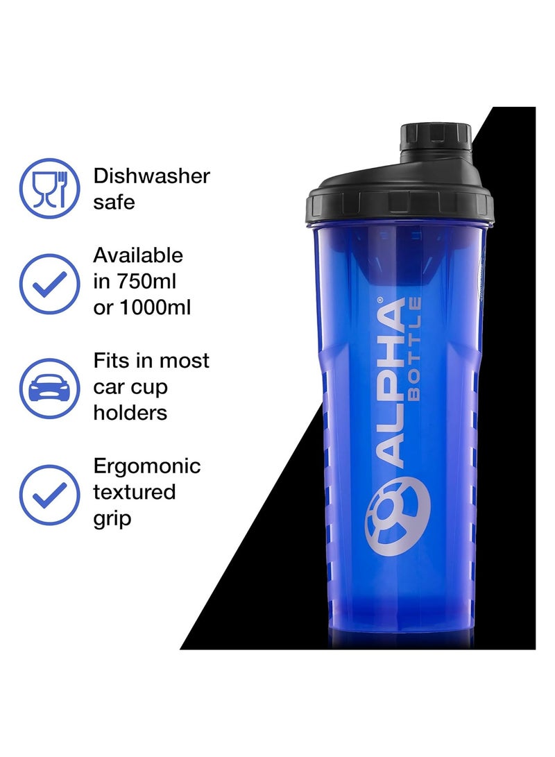 Generic Protein Shaker Bottle | 1000ml Gym Cup | for Protein Powder Shakes & Sports Supplements | Pre Workout Mixer | BPA Free | 0.75L | blue - Image 3