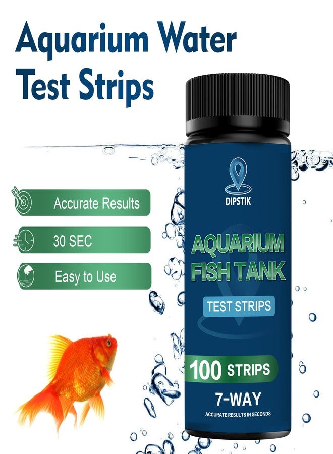 DIPSTIK Aquarium Test Strips, 7-Way Freshwater Saltwater Fish Tank Pond Test Kit, 100 Strips, Nitrate, Nitrite, Chlorine, Hardness, Alkalinity, Carbonate, pH - Image 3