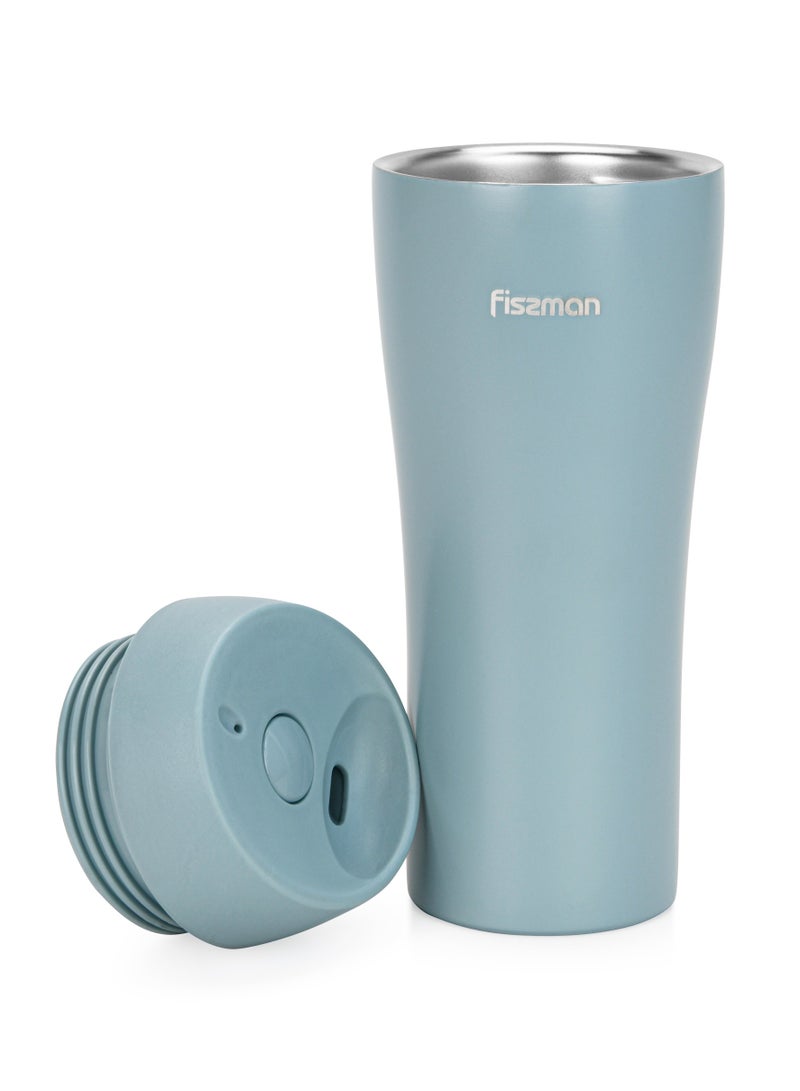 Fissman Vacuum Insulated Bottle 420mL, Double Wall Stainless Steel Vacuum Travel Bottle with Spill-Proof Silicone Sealed Lid  - Image 2