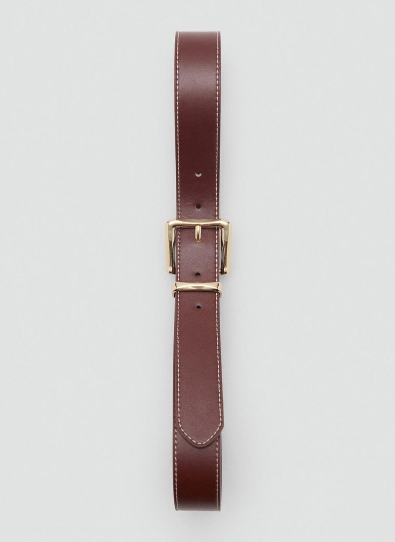 MANGO Stitched Belt With Square Buckle  - Image 2