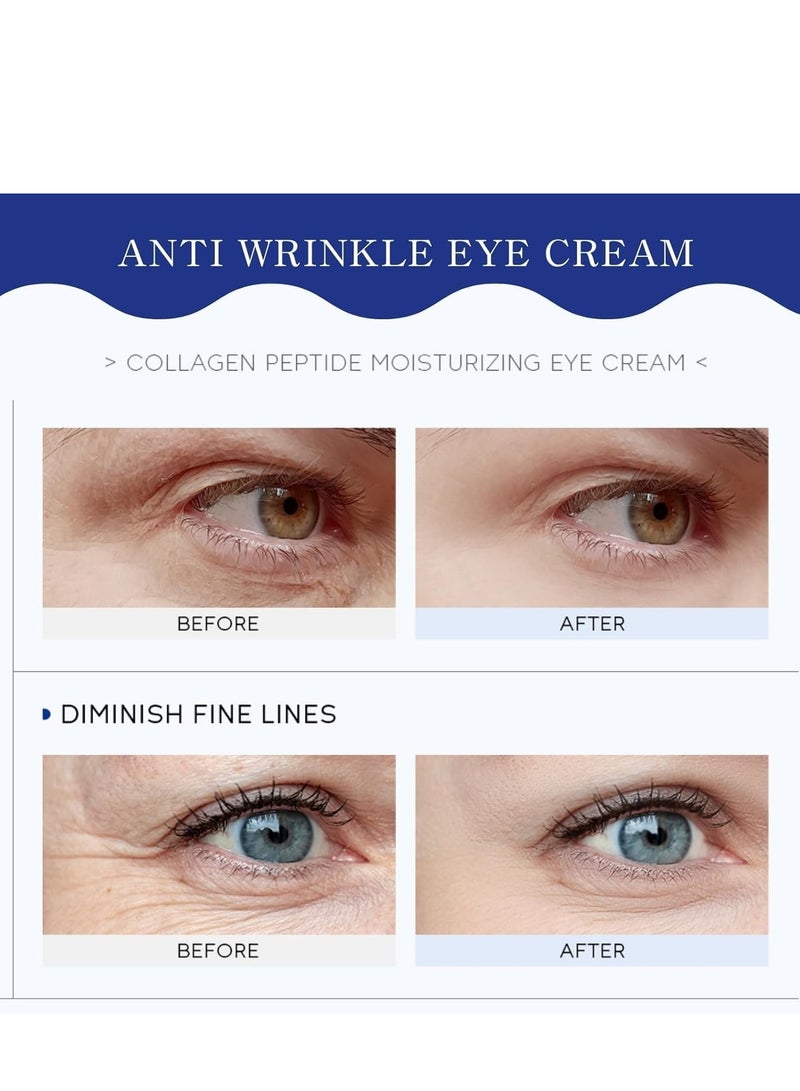 QUIYUM Moisturizing Collagen Peptides Eye Cream for Dark Circles and Puffy Eyes, Anti Wrinkle Eye Cream, Crow's Feet, and Eye Bags, Caffeine Eye Cream, All Skin Types 15g - Image 3