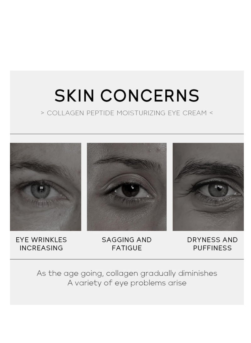 QUIYUM Moisturizing Collagen Peptides Eye Cream for Dark Circles and Puffy Eyes, Anti Wrinkle Eye Cream, Crow's Feet, and Eye Bags, Caffeine Eye Cream, All Skin Types 15g - Image 2