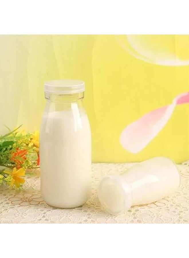 Luxoraq 6 Pcs 200ml PLASTIC JUICE BOTTLES Clear REUSABLE DRINK CONTAINERS Small MILK BOTTLES BPA FREE SMOOTHIE WATER BOTTLES Leak Proof BEVERAGE STORAGE CONTAINERS Mini TRAVEL BOTTLES Juice Kombucha Detox Cold Press Juice Bottles - Image 5
