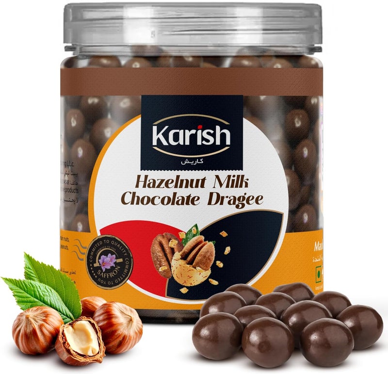 Karish Hazelnut Dragee Caramel 180g Jar – Crunchy Nut Snack Coated in Sweet Caramel, Perfect for Gifting & Sharing - Image 1