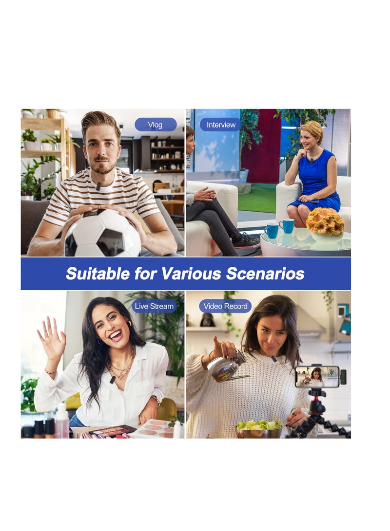 Excefore Wireless Lavalier Microphone, Mini Microphone with Noise Cancellation Voice Changing, Lavalier Microphone with Charging Case for iPhone, 8H Battery Life, Black - Image 4