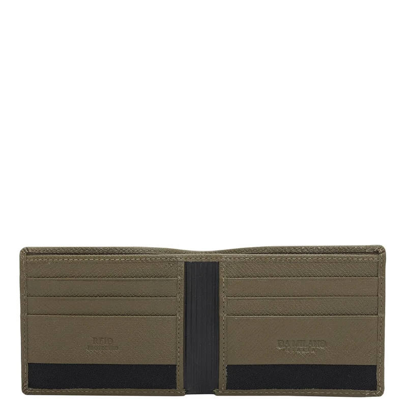 Da Milano Military Green Military Green Bifold Leather Mens Wallet for Men | Best Price UAE