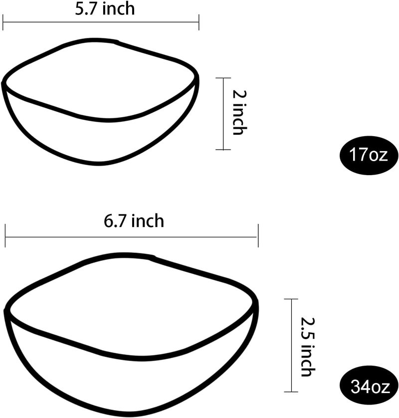 T TOSSOW TOSSOW square glass fruit bowl set of two household gold edged dessert bowl dried fruit snack sauce popcorn and other seasoning bowl gray - Image 2