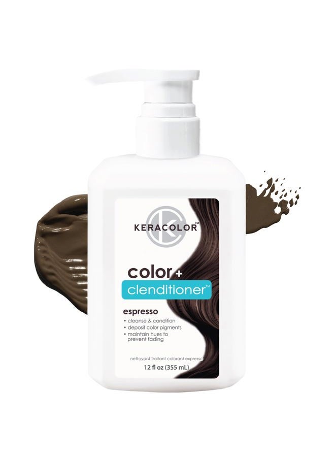 KERACOLOR Keracolor Color + Clenditioner 3-in-1 Color-Depositing Conditioner, Gently Cleanses & Conditions, Semi-Permanent Espresso Hair Color, 12 Fl Oz - Image 1