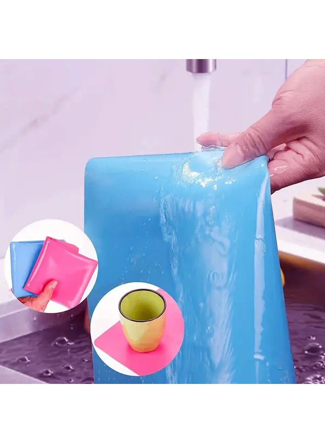 Blue Silicone Table Mat Heat Resistant Non Slip Surface Protection Pad for Kitchen Dining Crafts - Image 4