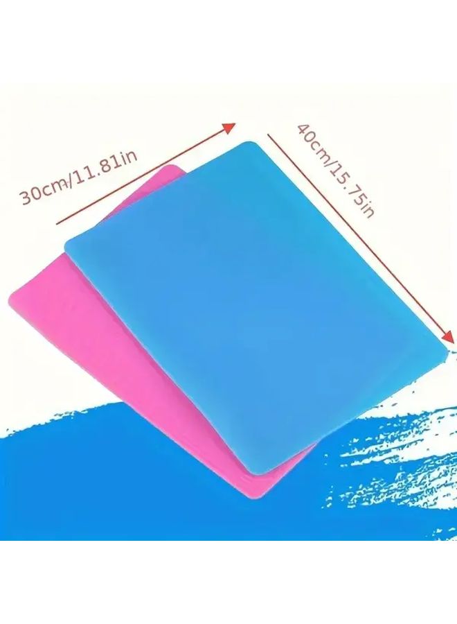 Blue Silicone Table Mat Heat Resistant Non Slip Surface Protection Pad for Kitchen Dining Crafts - Image 3