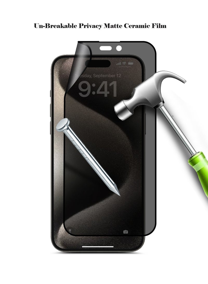 Techie Privacy Matte Film Ceramic Screen Protector for Apple iPhone 15 Plus - Image 5