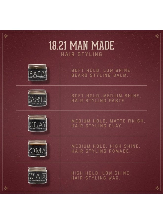 18.21 Man Made Hair Paste Pomade with Natural Shine Finish for Men, Sweet Tobacco, 2 Ounce  - Image 4