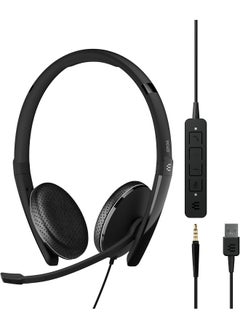 EPOS EPOS | Sennheiser Adapt 165 USB II - Wired, Double-Sided Headset - 3.5mm Jack and USB Connectivity - UC Optimized - Superior Stereo Sound - Enhanced Comfort - Call Control - Black  - Image 1