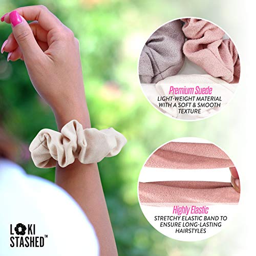 LokiStashed 3-PACK Suede Hair Tie Scrunchies for VSCO Girls & Women, THE ORIGINAL HIDDEN POCKET SCRUNCHIE with Zipper Pocket Storage, Accessories, Small Items, Keys, Money (Pastel) - Image 4