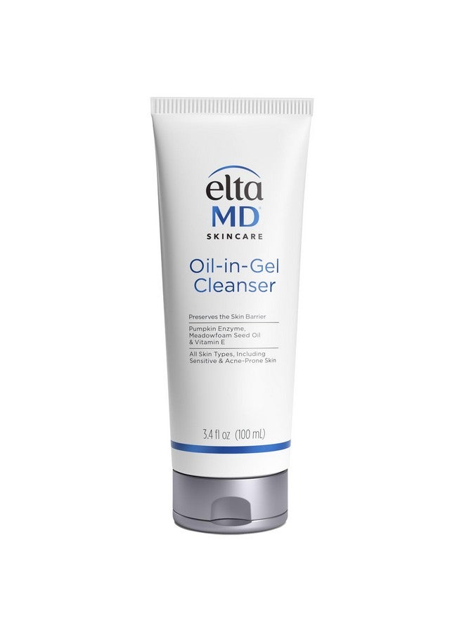EltaMD Oil-In-Gel Facial Cleanser, Daily Gentle Face Cleanser, Removes Long-Wear Makeup, Sunscreen, and Sweat, 3.4 oz Tube - Image 1