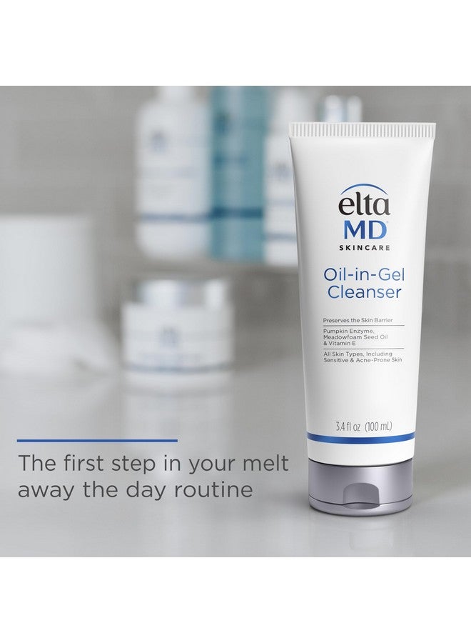 EltaMD Oil-In-Gel Facial Cleanser, Daily Gentle Face Cleanser, Removes Long-Wear Makeup, Sunscreen, and Sweat, 3.4 oz Tube - Image 2