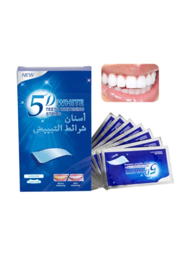5D White Teeth Whitening Strips Advanced Fast Effective 3 Days Significant Whitening Portable Comfortable Easy to Use 7Pcs/Pack