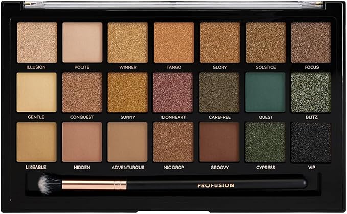 Profusion Cosmetics 21 Shade Eyeshadow Palette Collection Brush Chocolates - Image 2