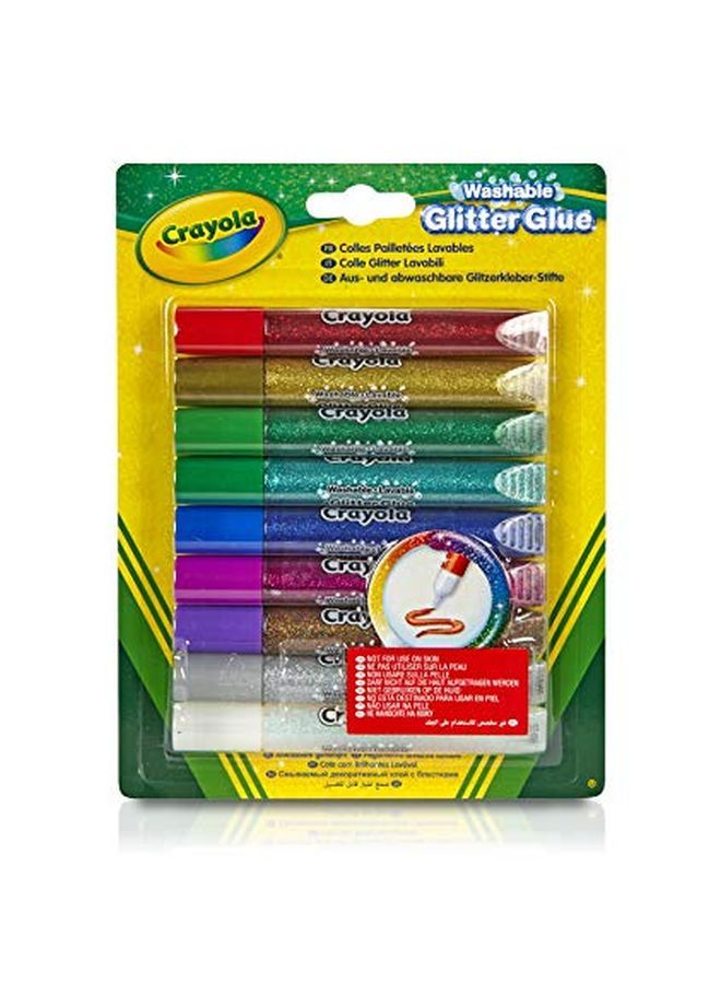 Crayola Washable Glitter Glue Pens 9 Count Colors May Vary - Image 2