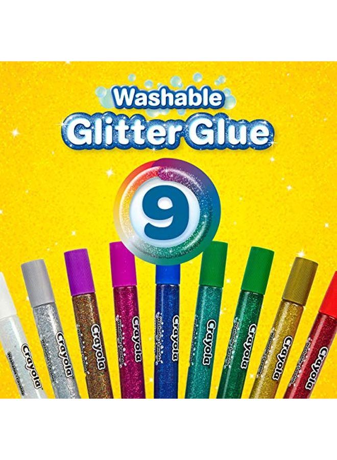 Crayola Washable Glitter Glue Pens 9 Count Colors May Vary - Image 5