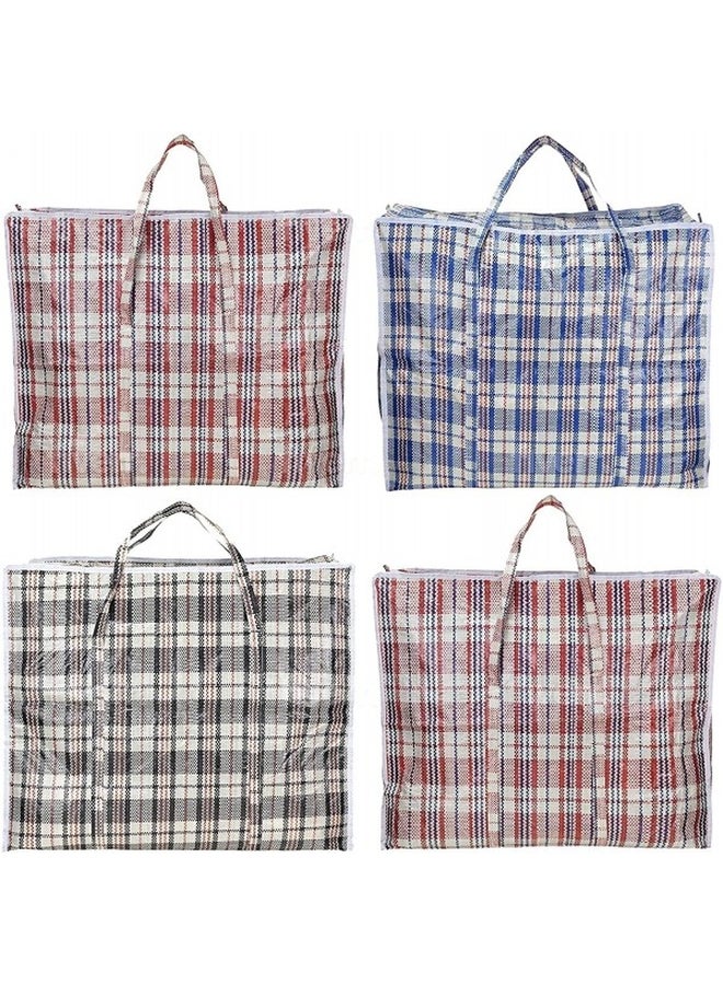 4-Piece Zippered Laundry Bag Set Multicolour 70x60x30cm - Image 1