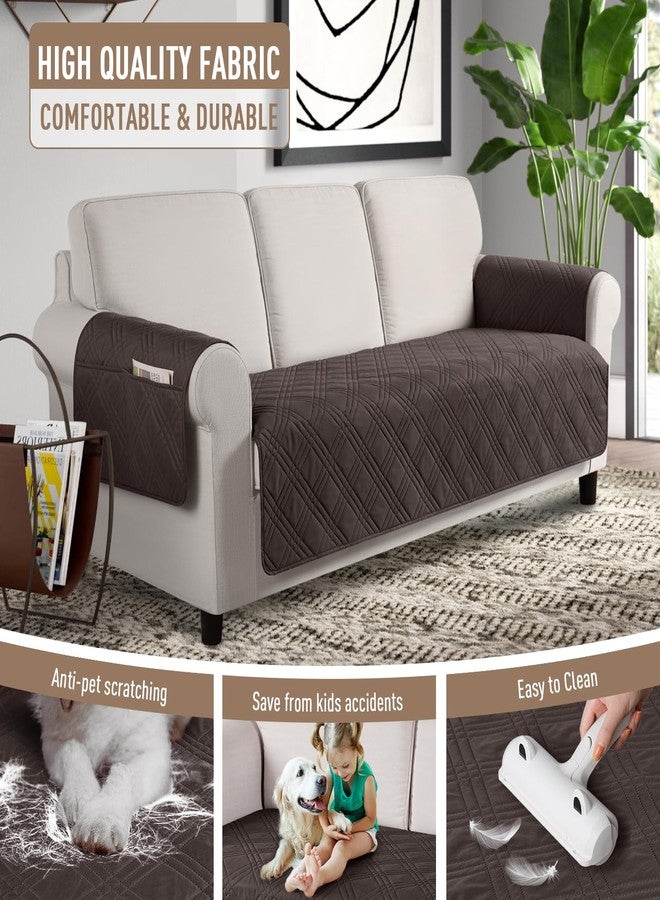 TAOCOCO Waterproof Sofa Covers for Dogs Pets with Non Slip Backing, Couch Seat Covers with Side Pocket for 3 Cushion Couch Washable Dog Couch Cover Protector Sofa Slipcovers(Sofa, Chocolate) - Image 4