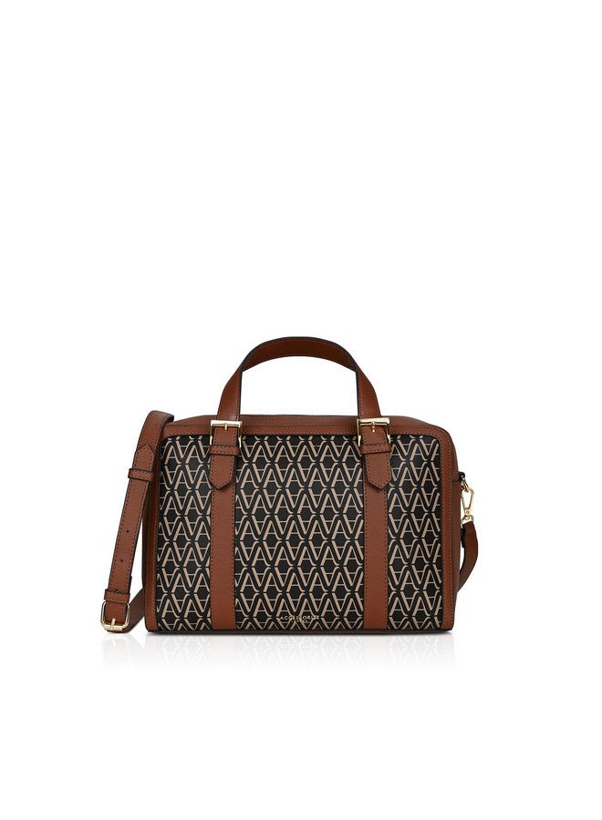 Accessorize London Women's Colorblock Dorota Monogram Satchel Bag| Satchel Bag for Work | Ladies purse | Stylish Shoulder Bag | Gift For Women - Image 1