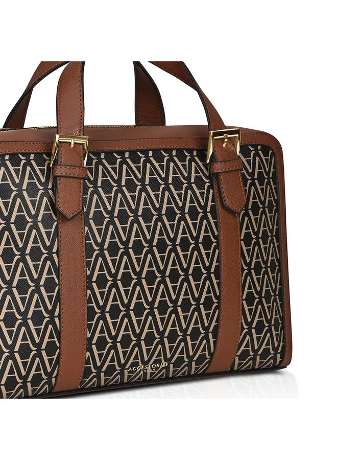 Accessorize London Women's Colorblock Dorota Monogram Satchel Bag| Satchel Bag for Work | Ladies purse | Stylish Shoulder Bag | Gift For Women - Image 5