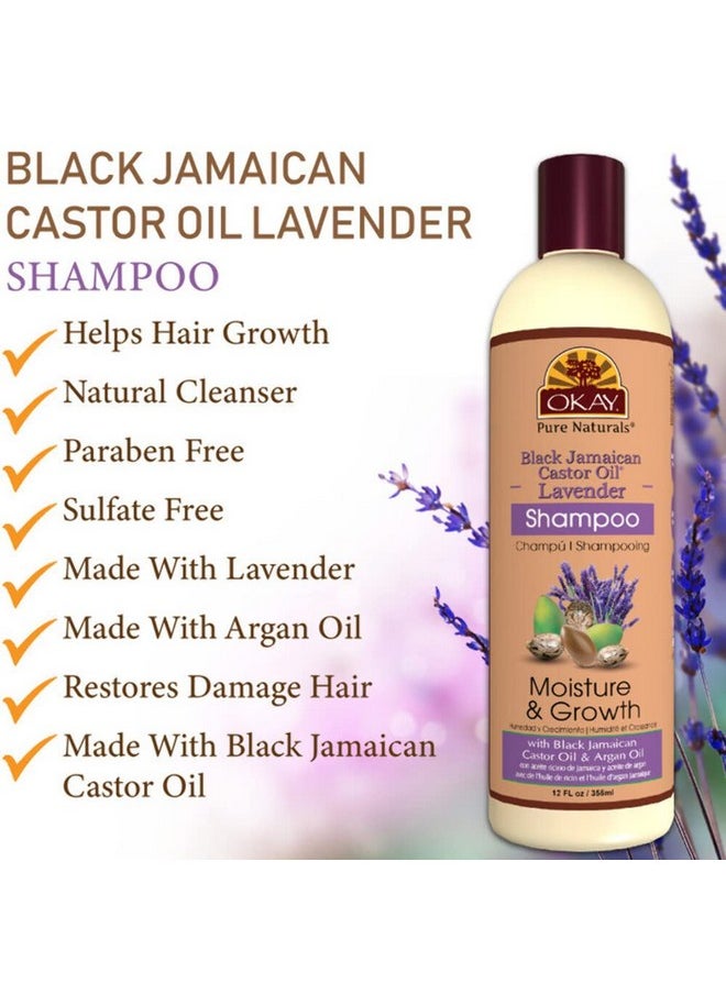 OKAY ; Black Jamaican Castor Oil & Lavender Shampoo ; For All Hair Types & Textures ; Moisturize Strengthen & Regrow Hair ; With Argan Oil ; Free Of Paraben Silicone Sulfate ; 12 Oz  - Image 5