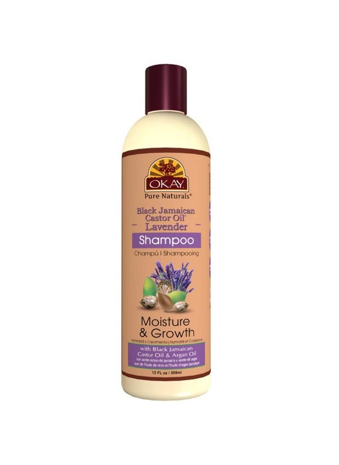 OKAY ; Black Jamaican Castor Oil & Lavender Shampoo ; For All Hair Types & Textures ; Moisturize Strengthen & Regrow Hair ; With Argan Oil ; Free Of Paraben Silicone Sulfate ; 12 Oz  - Image 2