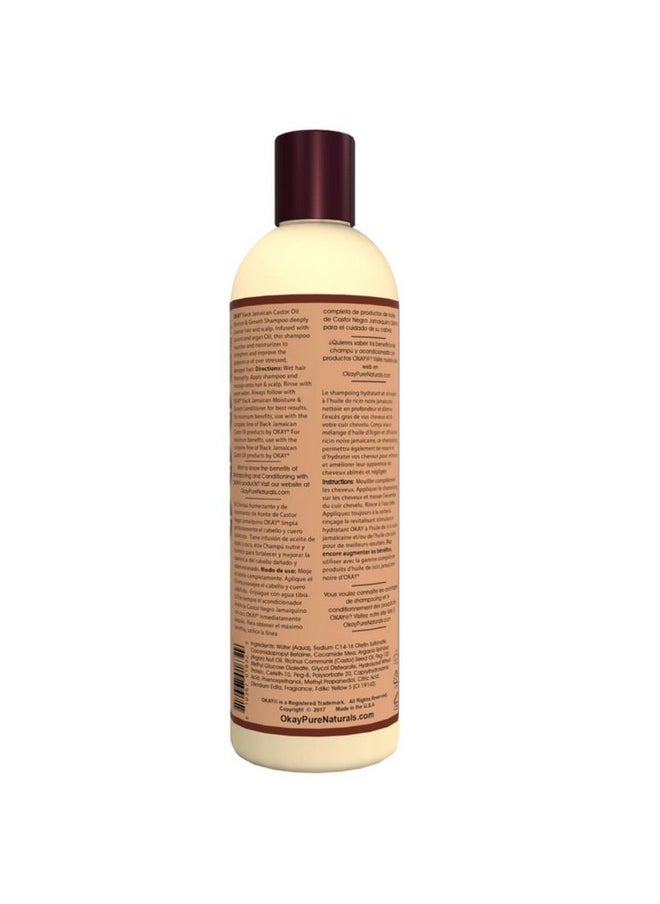 OKAY ; Black Jamaican Castor Oil & Lavender Shampoo ; For All Hair Types & Textures ; Moisturize Strengthen & Regrow Hair ; With Argan Oil ; Free Of Paraben Silicone Sulfate ; 12 Oz  - Image 3