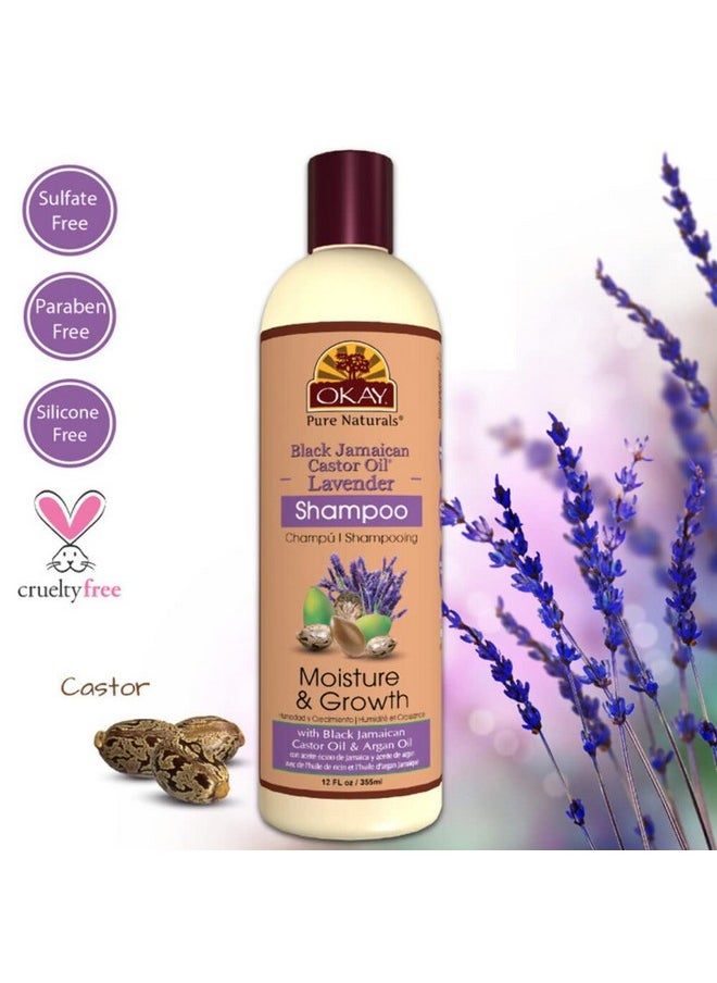 OKAY ; Black Jamaican Castor Oil & Lavender Shampoo ; For All Hair Types & Textures ; Moisturize Strengthen & Regrow Hair ; With Argan Oil ; Free Of Paraben Silicone Sulfate ; 12 Oz  - Image 4