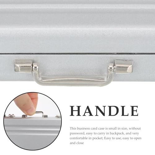 Stealodeal Silver Portable Briefcase-Style Card Holder – Perfect for Business Cards - Image 3