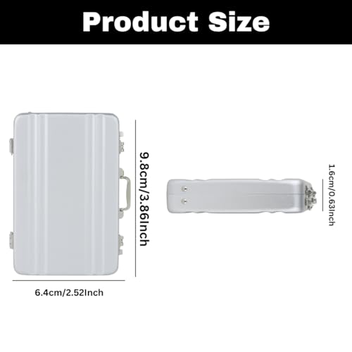 Stealodeal Silver Portable Briefcase-Style Card Holder – Perfect for Business Cards - Image 5