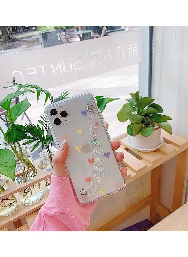 Loquat Back Cover TPU Protective Mobile Phone Case with Bracelet for iPhone