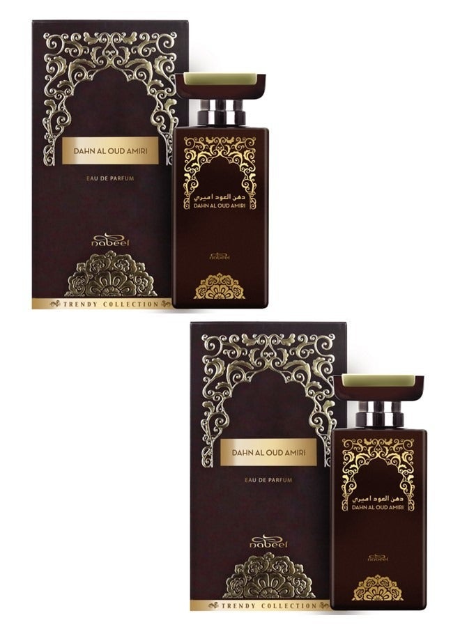 نبيل قطعتين من نبيل دهن العود الأميري أو دو برفيوم 100 مل عطر العود العربي الفاخر للرجال والنساء عطر شرقي فاخر يدوم طويلاً - Image 1