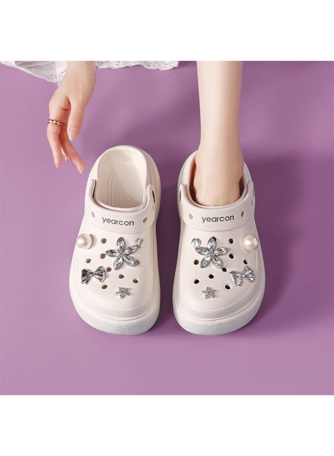 YEARCON Thick-soled Platform Crocs For Women, Summer Lightweight Beach Sandals, Soft-soled Closed-toe Sandals For Girls - Image 5