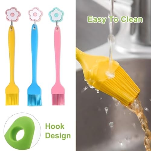Sakoraware Silicone Spatula with Oil Brush Set of 2 Large 28cm | Non-Stick | Heat Resistant for Kitchen Cooking | | Cookware | Baking | Mixing | Dishwasher Safe | BPA-Free - Image 3