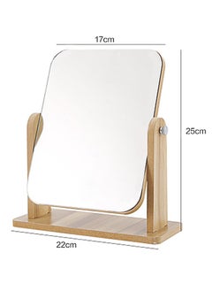 Generic Wooden 360-degree Rotating Vanity Mirrors Portable Detachable Bedroom Mirror, Portable Desktop Mirror, Makeup Mirror, Framed Mirror Design, Bedroom Mirror 17*26*22CM  - Image 1