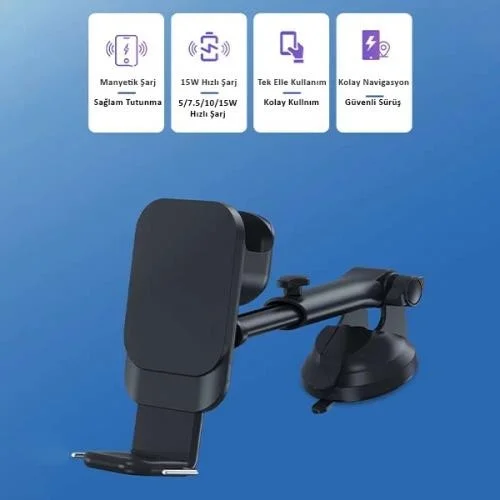 بولهاموبيل Polham 3in1 15W Magsafe Apple iPhone 12,13,14 Series, Airpods and Apple Watch Wireless Charging Phone Holder