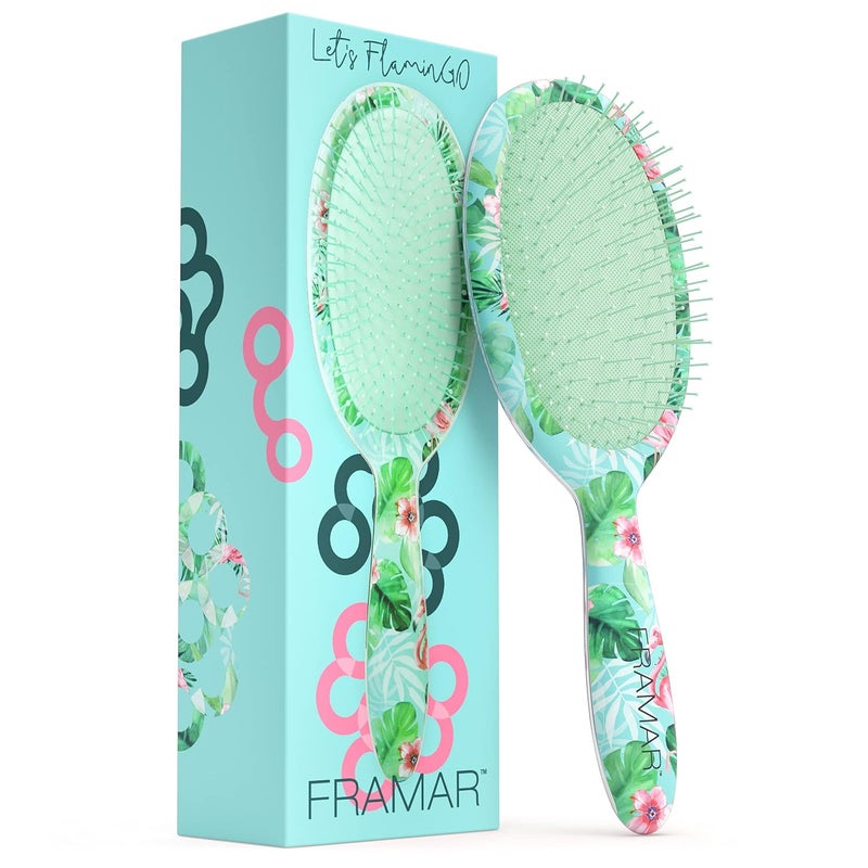 Framar Wet Hair Brush for Curly Hair  Curly Hair Brush Detangle Brush Hair Womens Hair Brush Wet Detangling Brush for Curly Hair Detangler Wet Hair Brush Detangler Girls Hair Brush Green