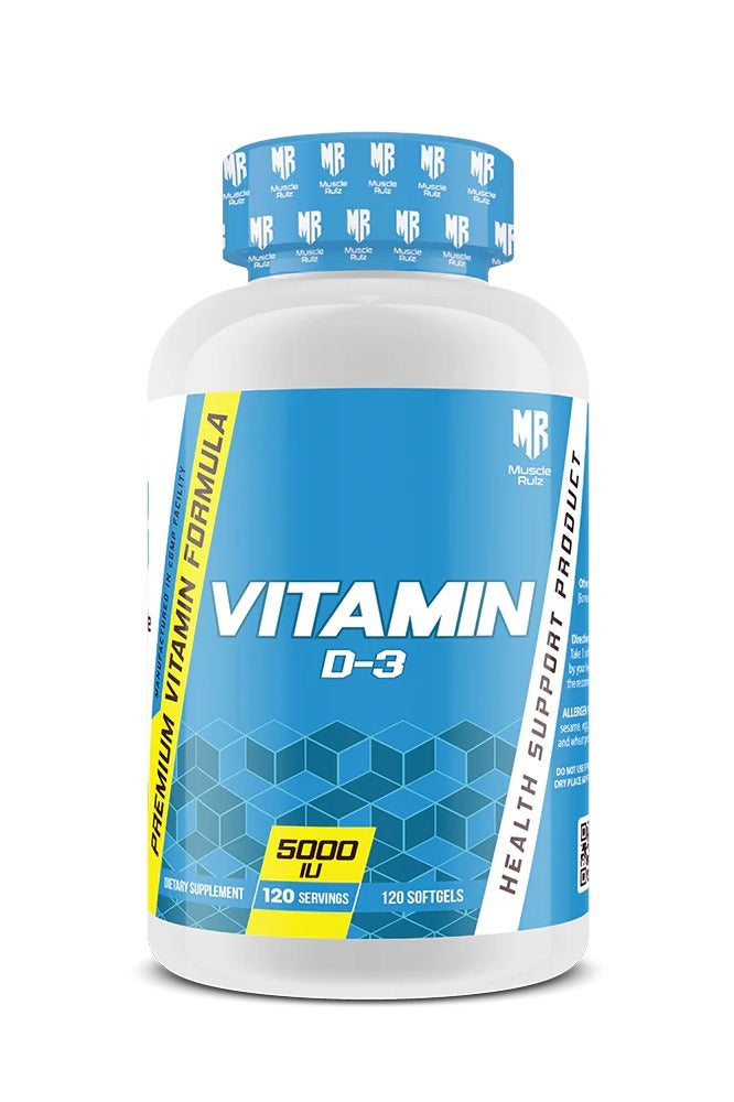 MUSCLE RULZ VITAMIN D3 5000IU 120 SOFTGEL - Image 1
